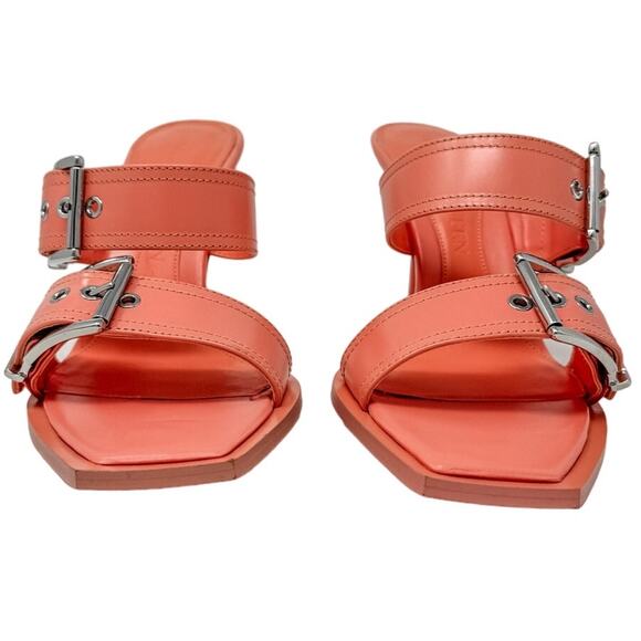 Alexander McQueen Double Buckle Slide Mule Sandals Apricot size 38.5 US8.5 - Picture 5 of 15